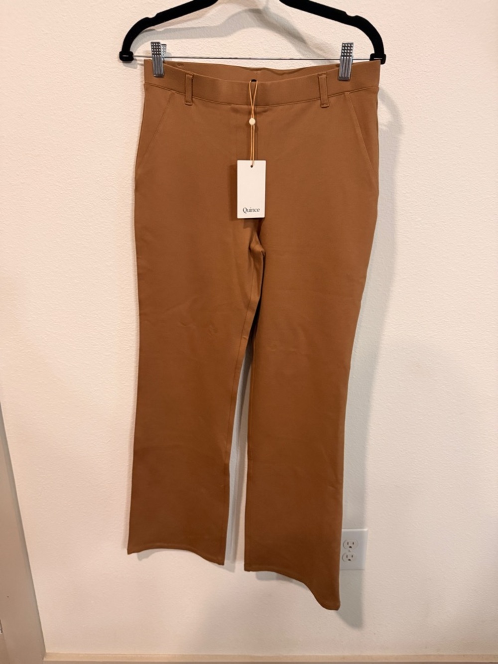 NWT Quince Mid-Rise Stretch Pants in Camel Brown